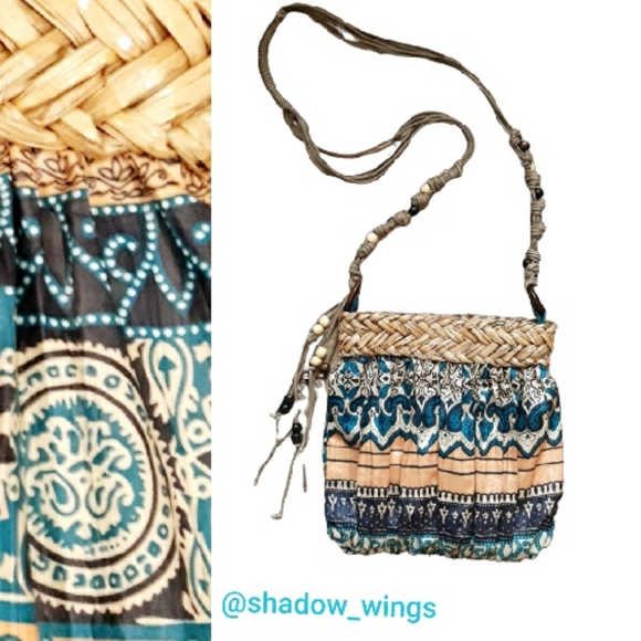Sun 'N' Sand Handbags - Sun 'N' Sand Boho Multicolor Straw Top Crossbody Bag